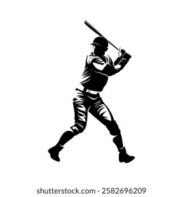 silhouette of a baseball player preparing to hit the ball