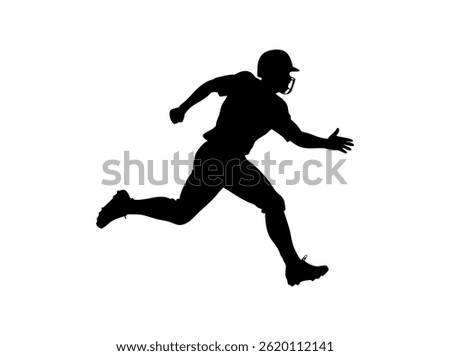 Silhouette of a Baseball Player Running,  A dynamic silhouette of a baseball player in a full sprint vector illustration design. baseball player, running, speed, athlete, sport, fast, silhouette, blac