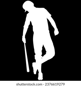 silhouette of a baseball player standing with bat