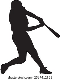 silhouette of a baseball player swinging a bat 