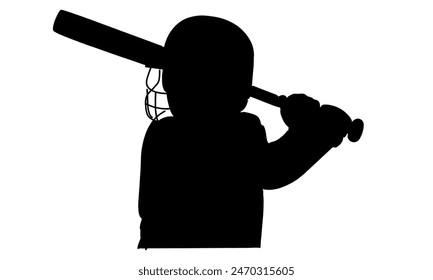 silhouette of baseball player vector illustration