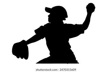 silhouette of baseball player vector illustration