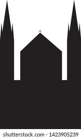 silhouette of basilica de reims in France