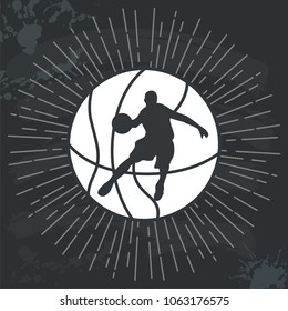 A silhouette of  basketball