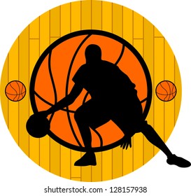  A silhouette of a basketball