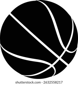 silhouette of basketball ball on isolated background 