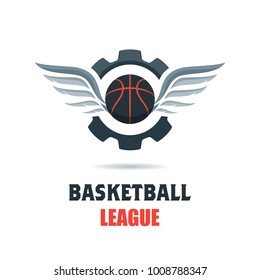 Silhouette of Basketball Ball. Basketball Sport Logo Template Vector Illustration