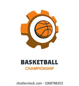 Silhouette of Basketball Ball. Basketball Sport Logo Template Vector Illustration