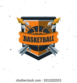 Silhouette of Basketball Ball. Basketball Sport Logo Template Vector Illustration