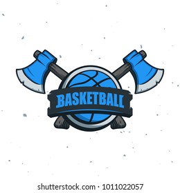 Silhouette of Basketball Ball. Basketball Sport Logo Template Vector Illustration