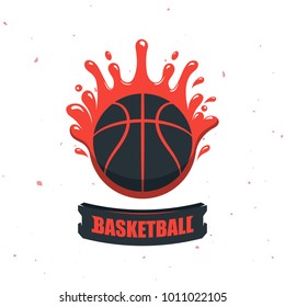 Silhouette of Basketball Ball. Basketball Sport Logo Template Vector Illustration