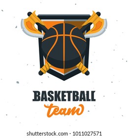 Silhouette of Basketball Ball. Basketball Sport Logo Template Vector Illustration