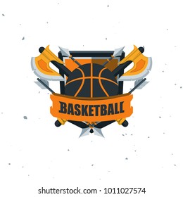 Silhouette of Basketball Ball. Basketball Sport Logo Template Vector Illustration