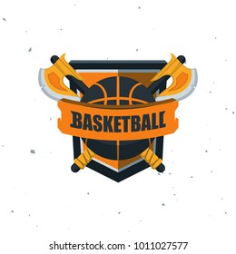 Silhouette of Basketball Ball. Basketball Sport Logo Template Vector Illustration