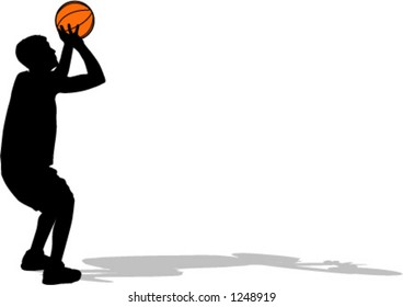 silhouette of basketball player