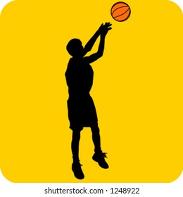 silhouette of basketball player