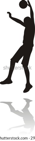 silhouette of basketball player