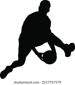 Silhueta do jogador de basquete. Ilustração de vetor plano