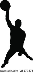 Silhouette des Basketballspielers. Flache Vektorgrafik