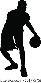 Silhouette of Basketball Player. Flat Vector Illustration