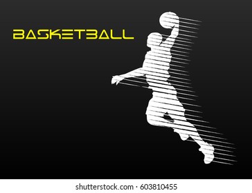 Silhouette of a basketball player in grunge style