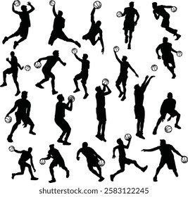 Silhouette Basketball Player Set Bundle