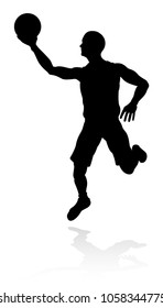 A silhouette basketball player sports illustration