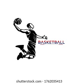 Silhouette Basketball Player Vector Illustration Design Stock Vector ...