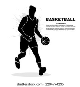 Silhouette of basketball player. Vector illustration