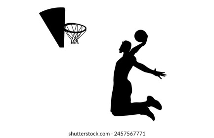 silhouette of basketball player vector illustration
