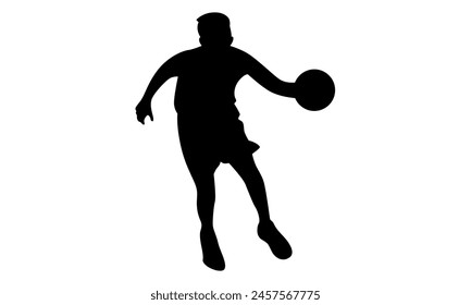 silhouette of basketball player vector illustration