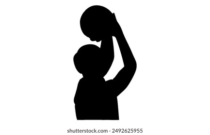 silhouette of basketball player vector illustration