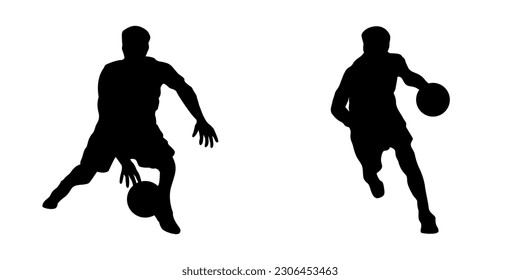 silhouette of basketball, set of silhouette vector art, basketball