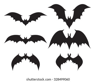 Silhouette of bat with big wings
