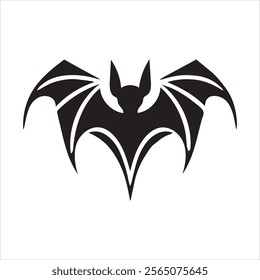 silhouette of a bat taking flight. black color vector illustrations eps 10 on a white background.
