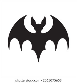 silhouette of a bat taking flight. black color vector illustrations eps 10 on a white background.
