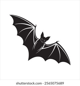 silhouette of a bat taking flight. black color vector illustrations eps 10 on a white background.
