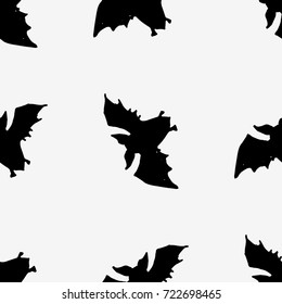 Silhouette of bat. Vector stock illustration isolated. Seamless pattern