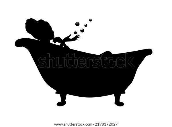 Silhouette Bathing Woman Stock Vector (Royalty Free) 2198172027 ...