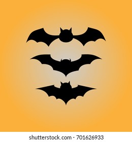 Silhouette of bats flying halloween concept vector