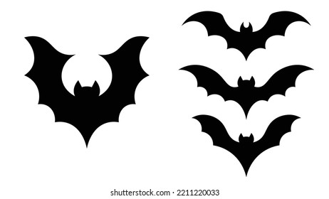 Silhouette bats set situated on white background vector image.
