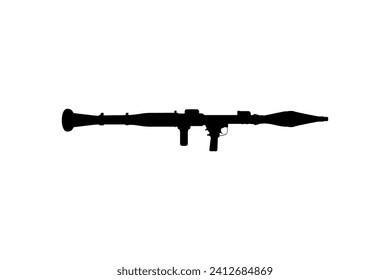 Silhouette der Bazooka oder Raketenabschusswaffe, Flach Style, kann für Kunstillustrationen, Piktogramme, Website, Infografik oder Grafikdesign-Element verwendet werden. Vektorgrafik