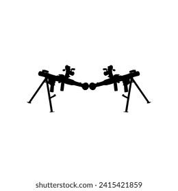 Silhouette der Bazooka- oder Raketenabschusswaffe, auch bekannt als "Rocket Propellete Grenade oder RPG, Flachstil, kann für KunstIllustration, Piktogramm, Website, Infografik oder Grafikdesign-Element verwendet werden