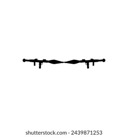 Silhouette of the Bazooka or Rocket Launcher Weapon, also known as Rocket Propelled Grenade or RPG, Flat Style, can use for Art Illustration, Pictogram, Website, War News or Graphic Design Element