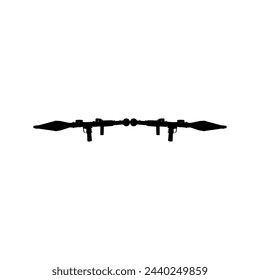 Silhouette of the Bazooka or Rocket Launcher Weapon, also known as Rocket Propelled Grenade or RPG, Flat Style, can use for Art Illustration, Pictogram, Website, War News or Graphic Design Element