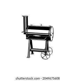 Silhouette Bbq Grill Black And White