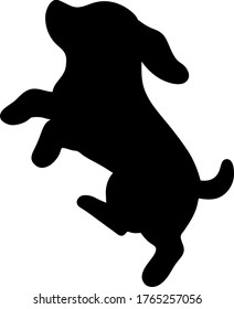 La silueta del perro Beagle saltando