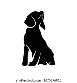 Silhouette beagle dog vector illustration design simple