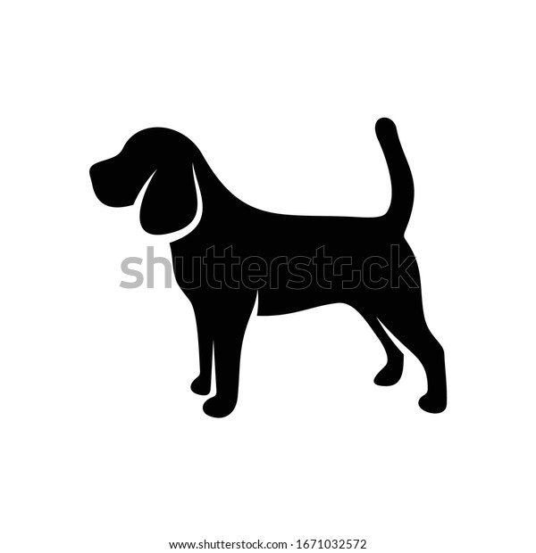 白黒のシルエットビーグル犬のベクターイラストデザイン のベクター画像素材 ロイヤリティフリー