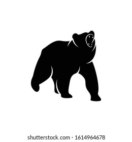 Silhouette Bear Angry Vector Ilustration Black Stock Vector (Royalty ...